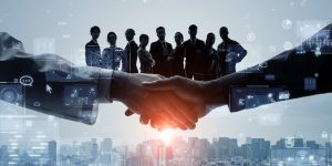 people and digital technology concept. Management strategy. Human resources. IT partner.